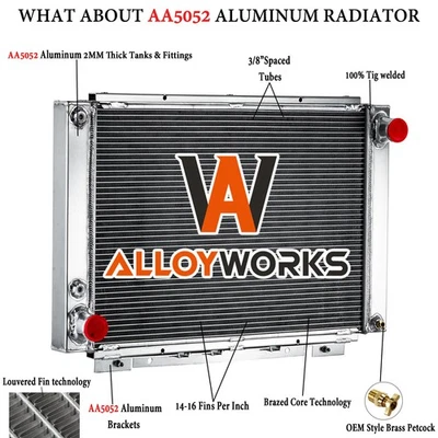 3 Row Core Aluminum Radiator Fit 1961-1966 Ford Thunderbird T-Bird  6.4/6.6/7.0L - Image 1 of 4