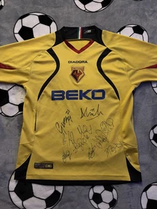 Maglia calcio Watford 2007/08 Youth Home firmata - taglia 11/12 anni - Diadora - Foto 1 di 8