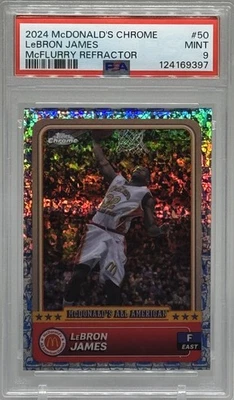 2024 Topps McDAAG Chrome LeBron James McFlurry Refractor #50 PSA 9 Lakers - Image 1 of 4