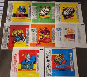1972 73 74 75 76 77 78 1979 football wax wrapper lot, nice colors fun lot - Imagen 1 de 9