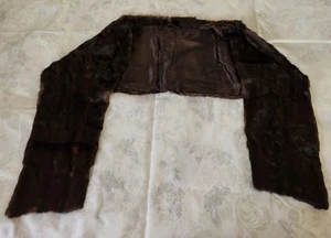 Envoltura de manto de estola de visón de piel marrón oscuro vintage - Imagen 1 de 5