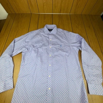 Camisa Polo Ralph Lauren Para Hombre Con Botones Estampado Algodón Elastizado Púrpura Mediana Foto 1 de 4