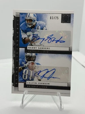 2025 Impeccable -   Barry Sanders & Calvin Johnson Inkpeccable Dual Autos /25 - Image 1 of 3