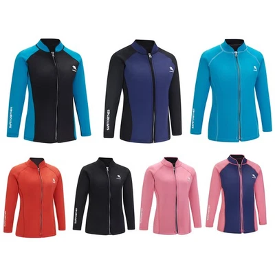 Frauen Badeanzug Surfen Oben Thermische Jacke Strandbekleidung Langarm Wetsuit - Bild 1 von 3