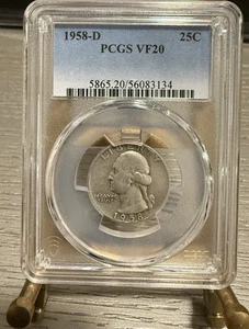1958-D Washington Quarter-PCGS VF20 - Picture 1 of 2