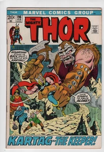 Thor #196 - 1972, arte de John Buscema, Warriors Three, Kartag, en muy buen estado - Imagen 1 de 3