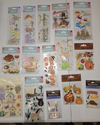 Lote de pegatinas de álbum de recortes Jolee's cesta de Pascua playa vaquero flores etc. Foto 1 de 4