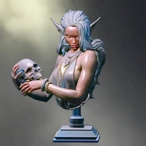 60mm BUST 3D Print Model Kit Beautiful Girl Woman Dark Elf Unpainted - Picture 1 of 3