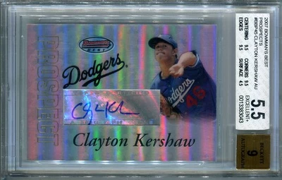 CLAYTON KERSHAW Dodgers 2007 BOWMAN'S BEST PROSPECTS Rookie Autograph BGS Auto - Image 1 of 2