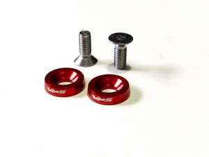 4PC VMS RACING LICENSE PLATE BOLT & WASHER KIT - RED - Bild 1 von 4