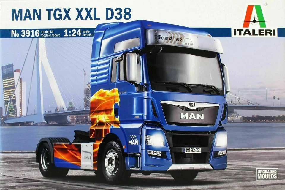 ITALERI 1:24 KIT CAMION TRUCK MAN TGX XXL D38 LUNGHEZZA 25,7 cm  ART 3916 - Immagine 1 di 1