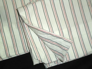 RALPH LAUREN RED & BLUE TICKING STRIPE AMERICANA (2) STANDARD PILLOWCASES 19X31 - Picture 1 of 4