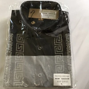 Prestige Original ( New With Tags ) Black Button Up Shirt Size XL MSRP$399.00 - Picture 1 of 5