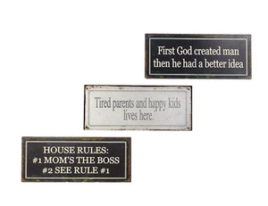 Schild Wanddeko Metall Blech Family Familie Blechschild Hausregeln - Bild 1 von 4