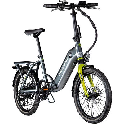 Zündapp ZT20R E Bike Klapprad 20" Faltrad 6 Gang Fahrrad unisex grau/grün 35cm - Bild 1 von 4