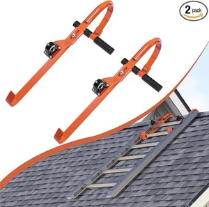 Steel Ladder Roof Hook Stabilizer 2 Pack w/Wheel and Rubber Grip 500Lbs for Roof - Picture 1 of 42