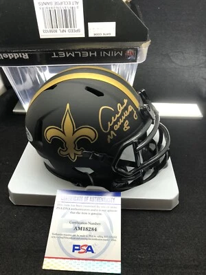 ARCHIE MANNING Signed Mini Helmet PSA ECLIPSE New Orleans Saints Autographed - Image 1 of 3