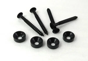 Neck Screw Bolt and Washer / Ferrule Kit Machined Steel / Black 4 Bolt Necks - Picture 1 of 3