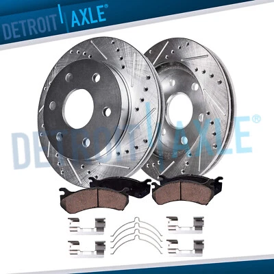 Kit de pastillas de freno de rotores perforados delanteros 4x4 para Ford F-150 Lincoln Mark TL 2004-2008 Foto 1 de 4