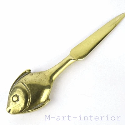 Fisch Brieföffner Messing Mid Century Fish Letter Opener Style Walter Bosse 50er - Bild 1 von 4