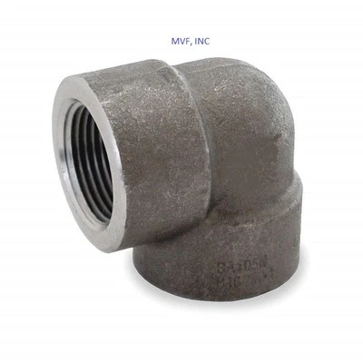 3/4" 3000# Threaded (NPT) 90° Elbow A105 Forged Steel Pipe Fitting <FS010521 - Image 1 of 4