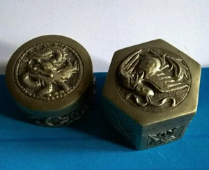 Anciennes Boites Pilulier Indochine Dragon - Picture 1 of 3