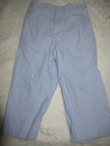 euc Talbot's blue stripe seersucker pleat front pants boy 4 free ship USA - Picture 1 of 2