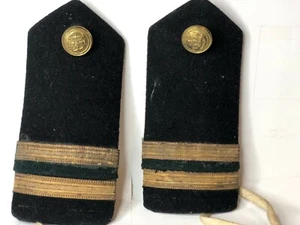 Par de tablas de hombro A de electricista de la Marina Mercante con botones insignia de tela de los años 50 - Imagen 1 de 3