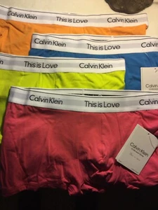 Calvin Klein Cotton Stretch This Is Love Trunk New Yellow Pink Blue Orange XL - Picture 1 of 6