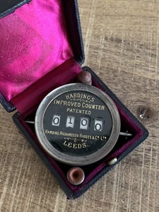 Late Victorian Leather Cased Hardings Pocket Improved Revolution Counter - Picture 1 of 7