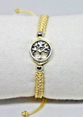 Handgeknüpftes Hautfarbe Makramee Armband mit Lebensbaum - Verstellbares Armband - Bild 1 von 2