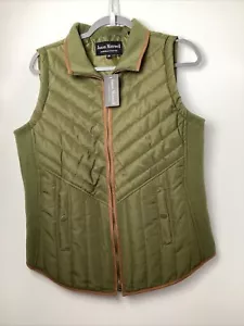NWT Jason Maxwell Outerwear Collection Women's Sz M Green Vest Stretchy Sides - Picture 1 of 8