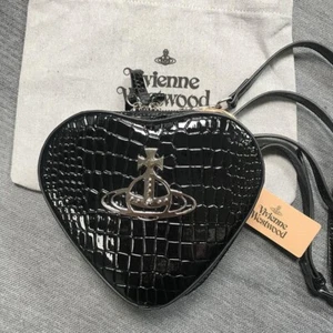 Vivienne Westwood Heart 2Way Shoulder Bag Orb Motif Black - Picture 1 of 6