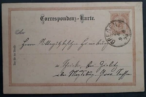 1898 Austria 2Kr Stamped Postcard cd Bregenz to Schricke near Zielitz - Picture 1 of 2