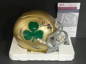 Julian Love Notre Dame Auto Signed Riddell Clover Speed Mini Helmet JSA - Picture 1 of 1