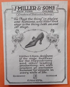 1920 I-Miller & Sons Stage Footwear Advertisement New York City - Picture 1 of 1