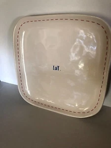 Rae Dunn Colección Artesanal por Magenta "Comer" Plato de Snack Cuadrado - Imagen 1 de 6