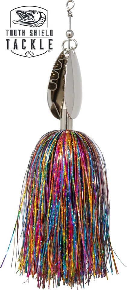 Tooth Shield Tackle 309 Musky Bucktail Muskie Spinner en línea (arco iris) Foto 1 de 1