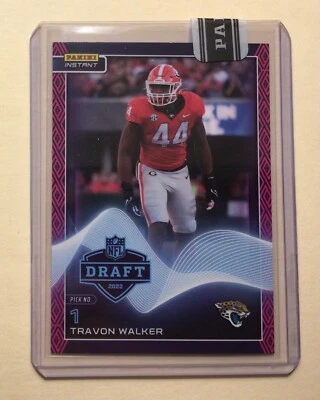 2022 Panini Instant NFL Draft #1 Pick Travon Walker RC  /25 Pink & Purple - Image 1 of 2