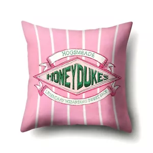NEW Harry Potter Honeydukes Sweet Shop Pink Throw Pillow Cushion Included! 16x16 - Picture 1 of 4
