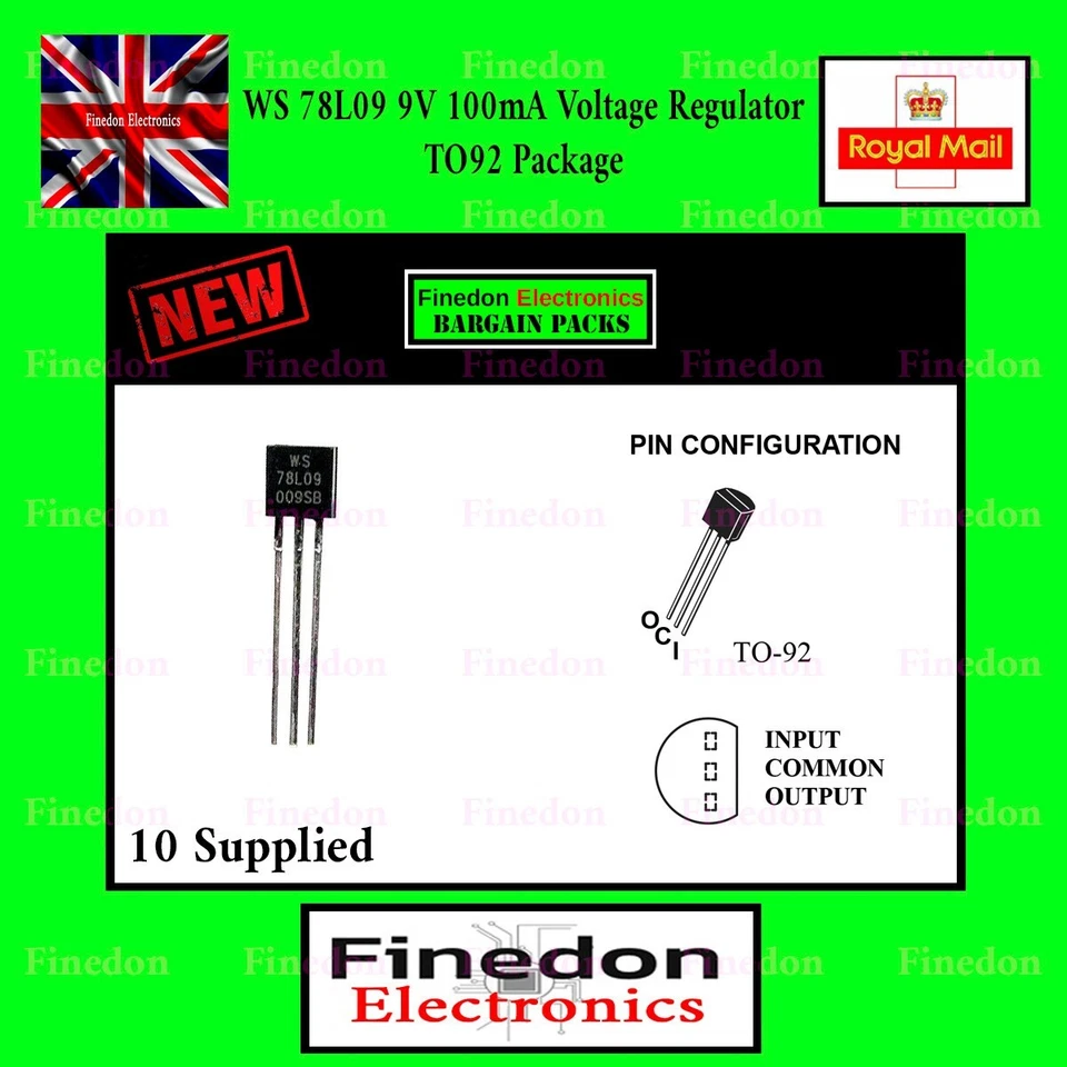 10 x 78L09 LM78L09 9 volt 100mA Linear voltage regulator TO92 UK Seller - Image 1 of 1