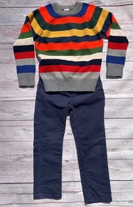 Lot of 2 Boys Sz 5 babyGap Striped Cable Knit Sweater and Carter's Blue pants - Picture 1 of 7