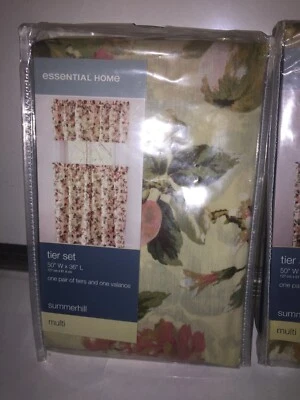 Window Tier Set One Pair Of Tier And One Valance 50" x 36 " New - Image 1 of 3