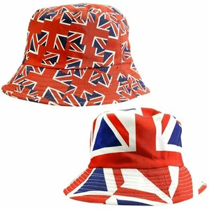 Union Jack Unisex Reversible Bucket Hat Queen's Jubilee British Hats Women & Man - Picture 1 of 13