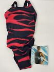 Dolfin Ltf Charger Back Swim Team Suit Womens Girls 7112 Red Black Size 32