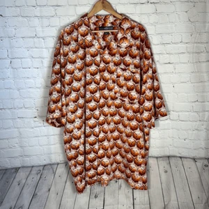 Vintage South Pole Herren Hemd Allover Print Orange Knopfleiste XXXL Polyester - Bild 1 von 8