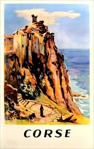 Corsica France 1955 Corse Vintage Poster Print Retro Style Travel Art - Picture 1 of 4