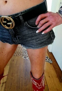 GREY JEAN SHORTS (WORN OUT STYLE) - Picture 1 of 9