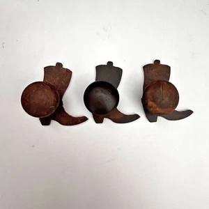 Reversible Cowboy Boot Metal Drawer Knob Natural Rust Patina Cabin Core Rustic - Picture 1 of 6