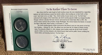 2001 - P &D -From the 50 State Quarters 1st Day Minted Collection-North Carolina - Image 1 of 2